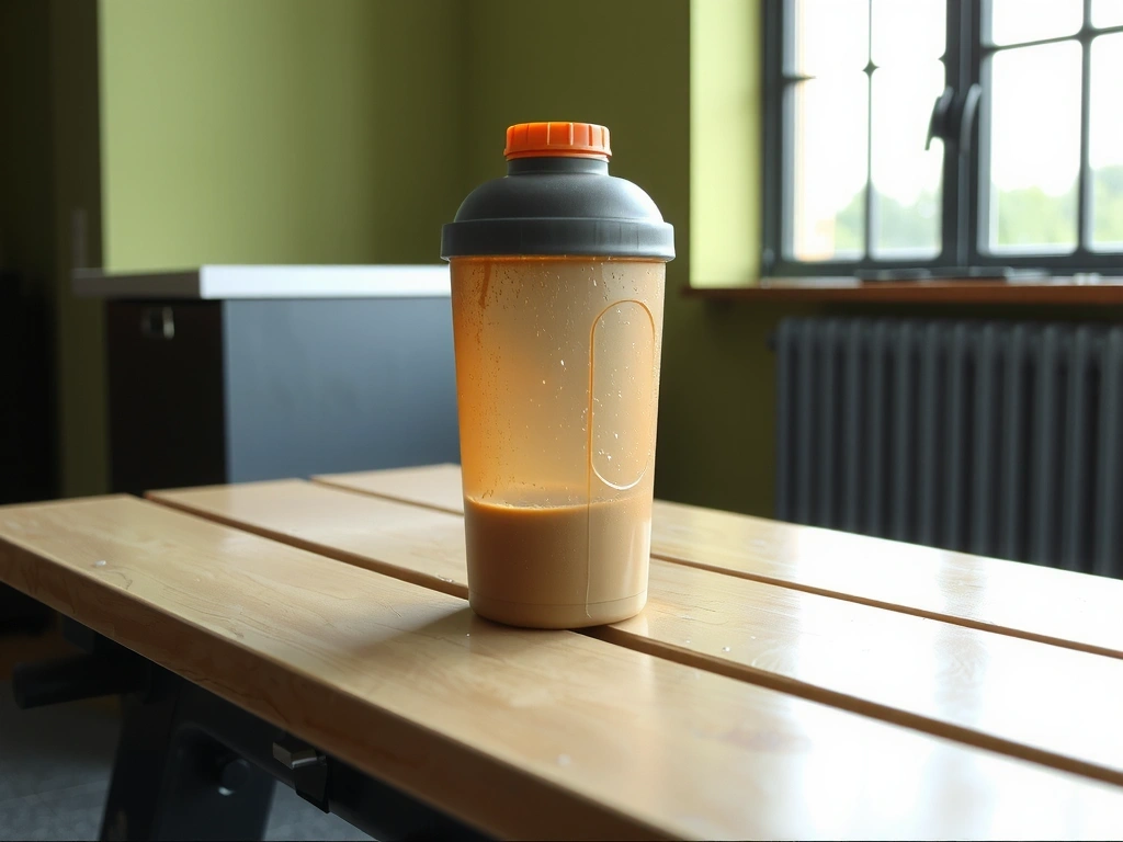 Spremna šejker flašica na trening klupi